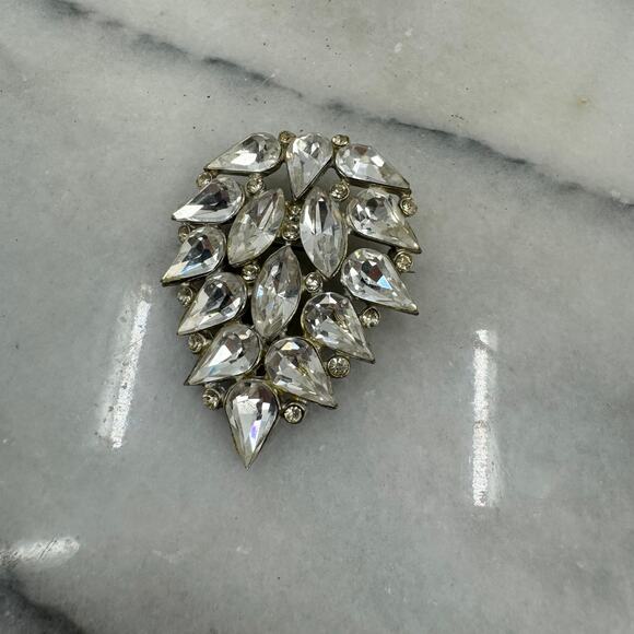 Antique Rhinestone encrusted Brooch - Picture 1 of 4